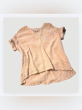 Wonderly Beige Textured Blouse, Size Medium